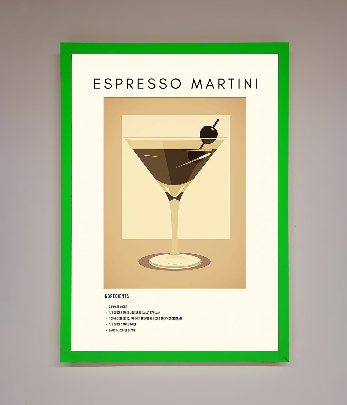 Espresso Martini Cocktail Framed Print print