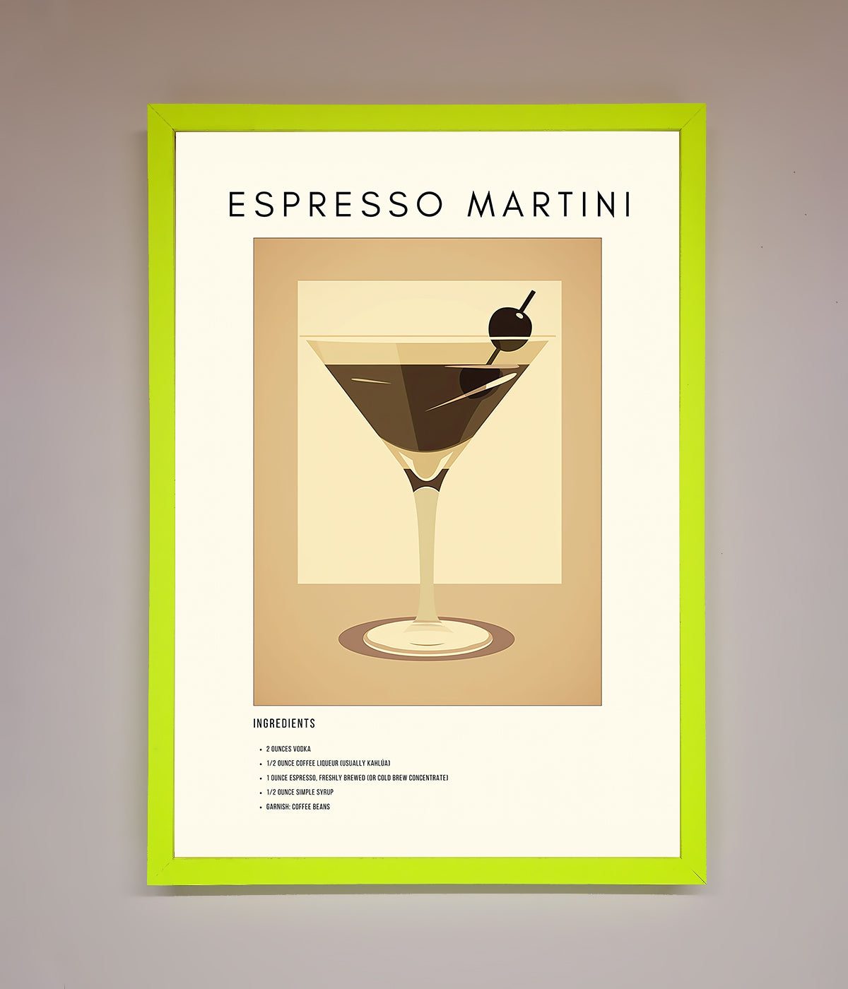 Espresso Martini Cocktail Framed Print print