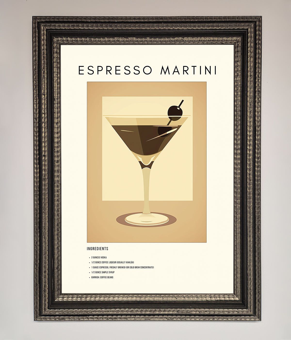 Espresso Martini Cocktail Framed Print print