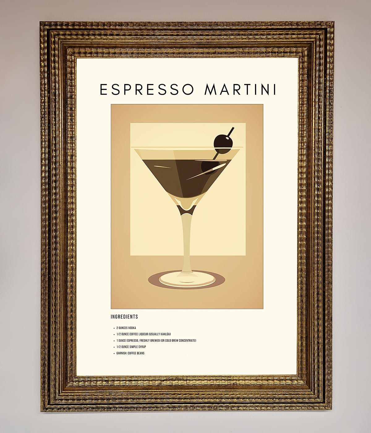 Espresso Martini Cocktail Framed Print print