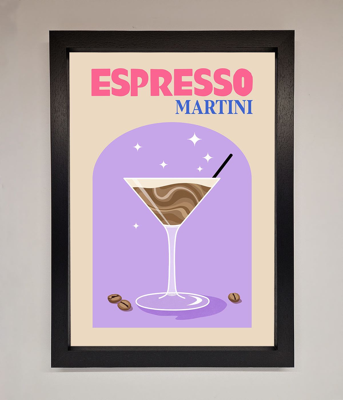 Espresso Martini Lilac Framed Print print