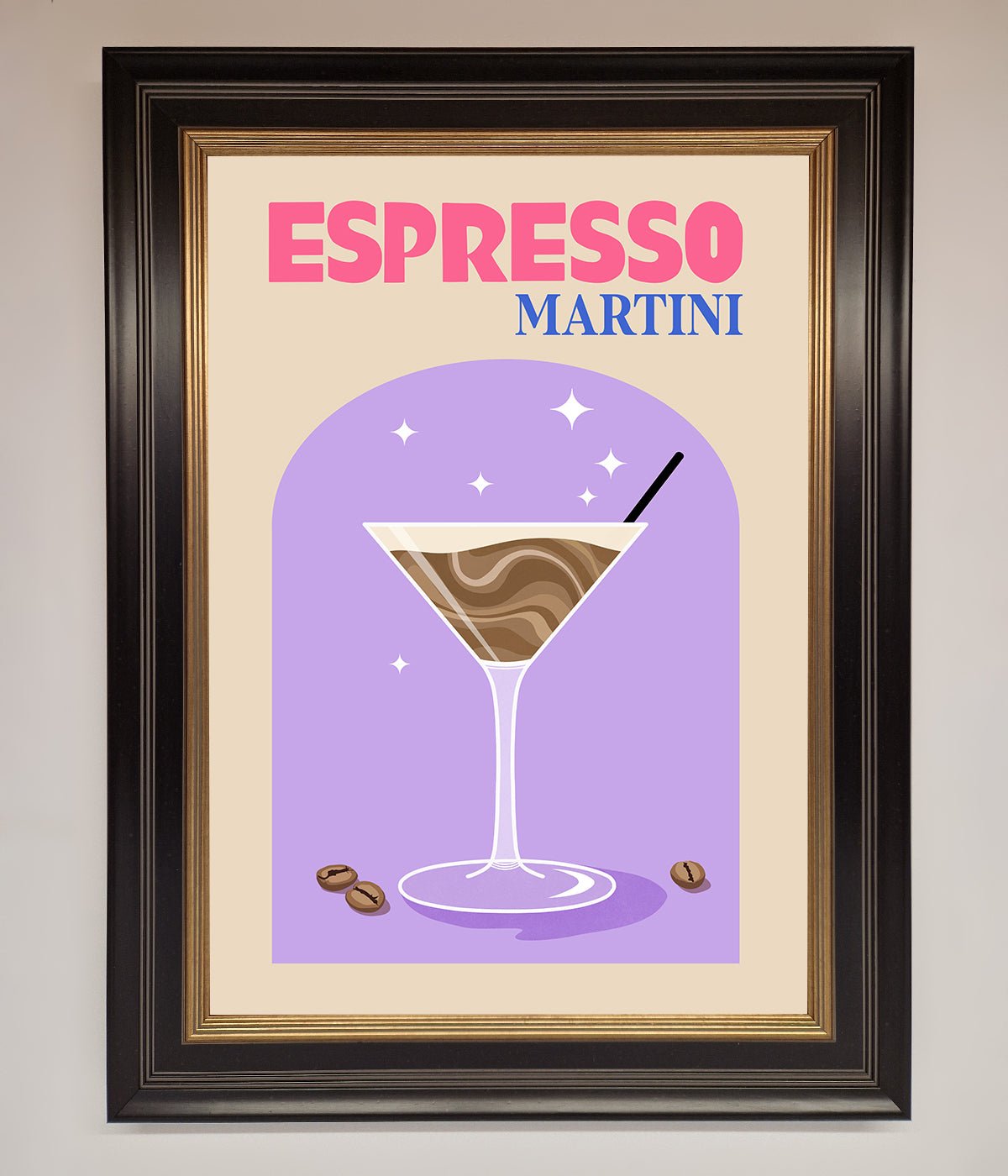 Espresso Martini Lilac Framed Print print