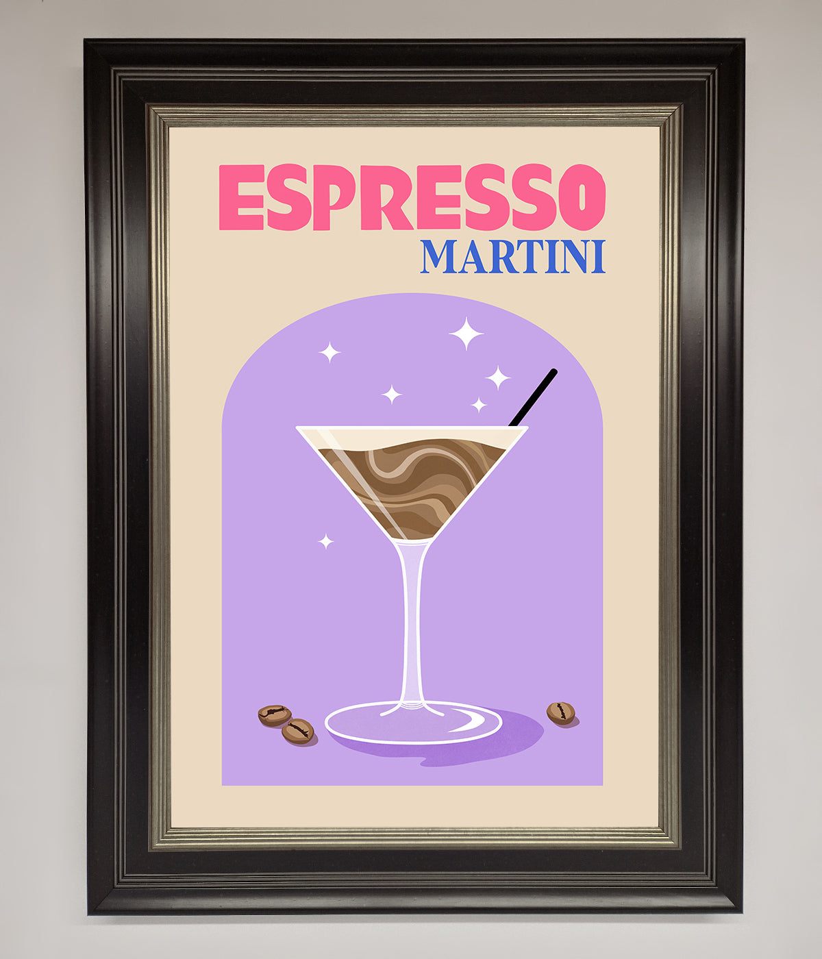 Espresso Martini Lilac Framed Print print