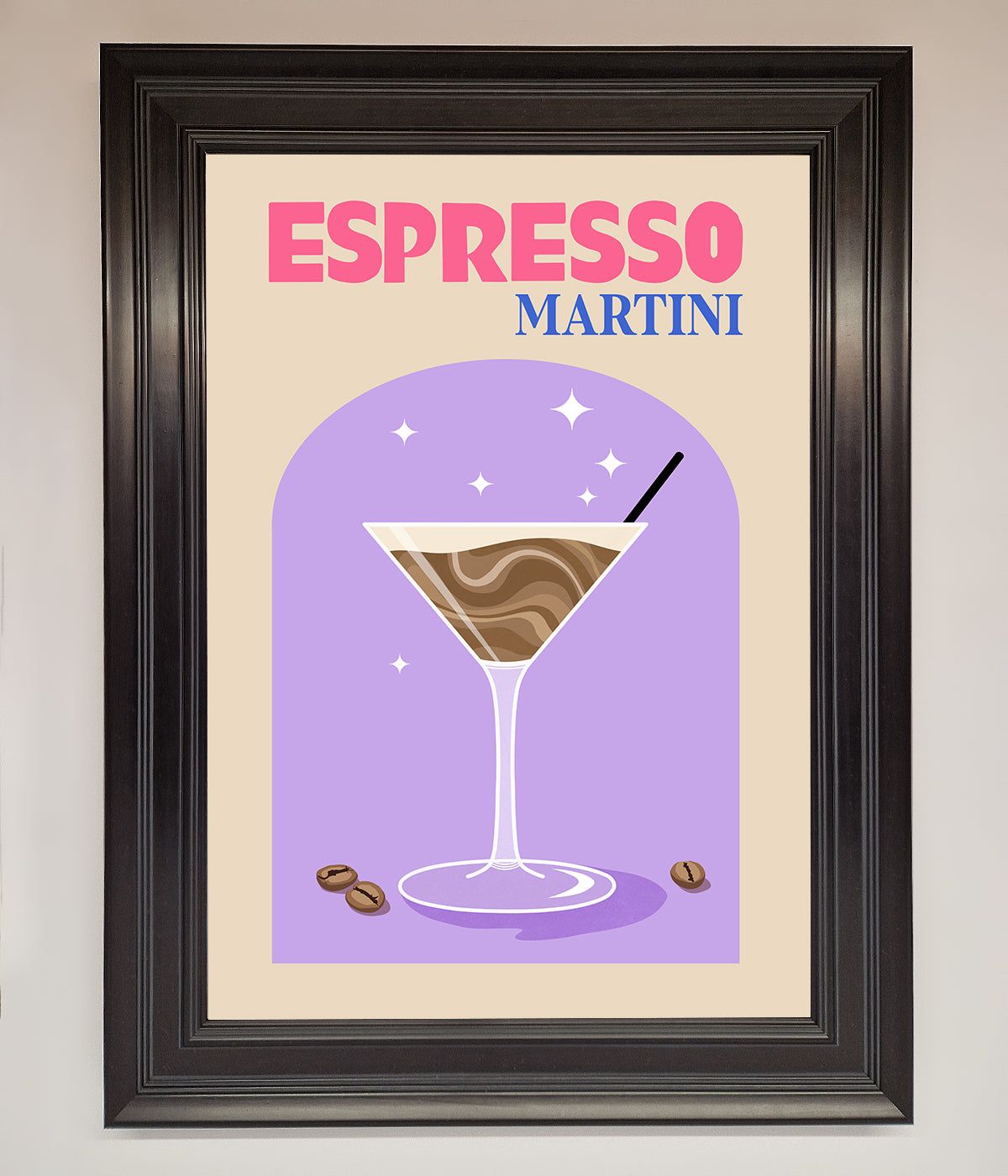 Espresso Martini Lilac Framed Print print