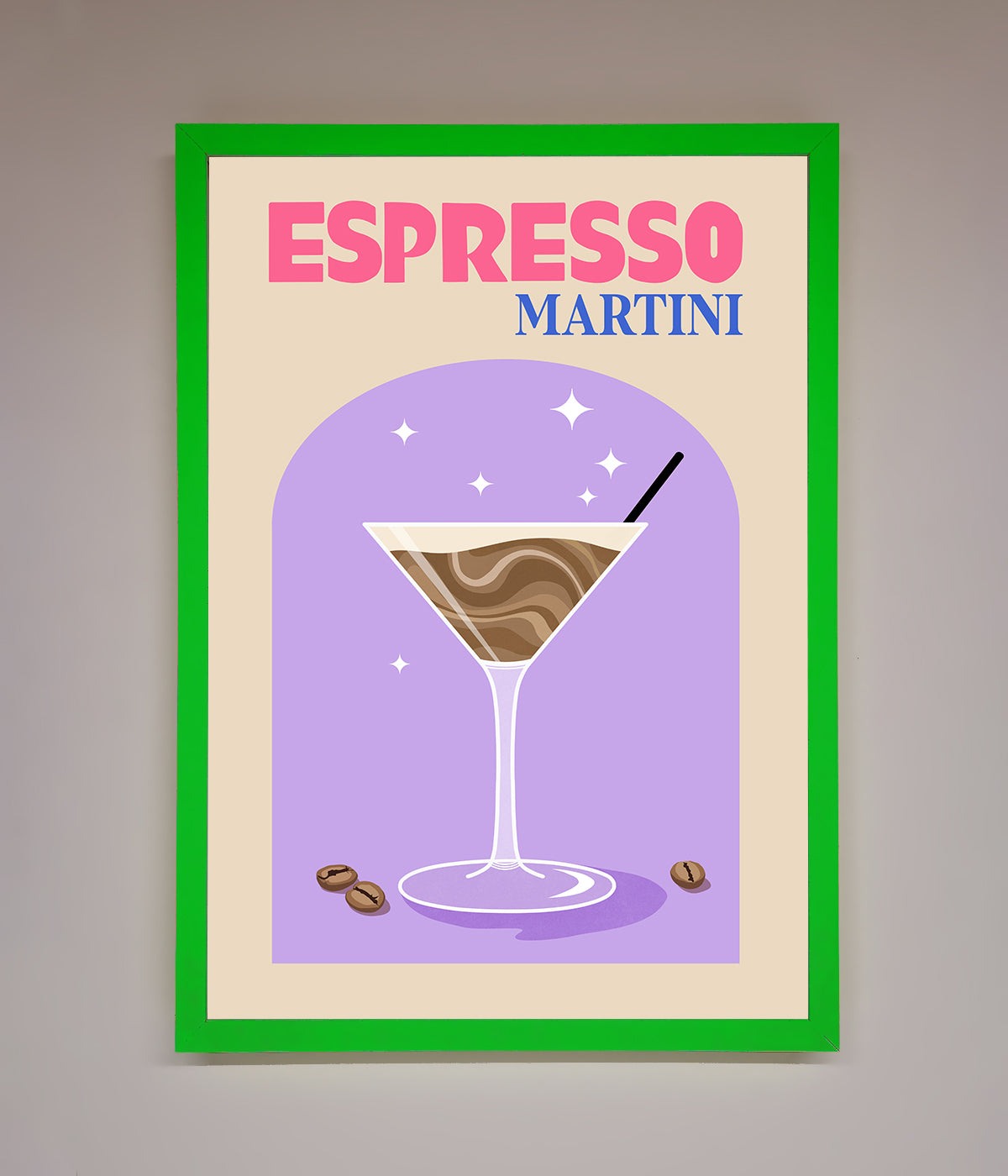 Espresso Martini Lilac Framed Print print