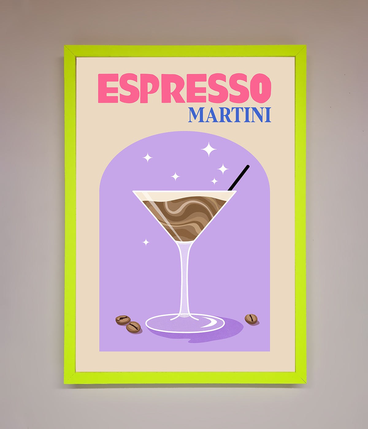 Espresso Martini Lilac Framed Print print