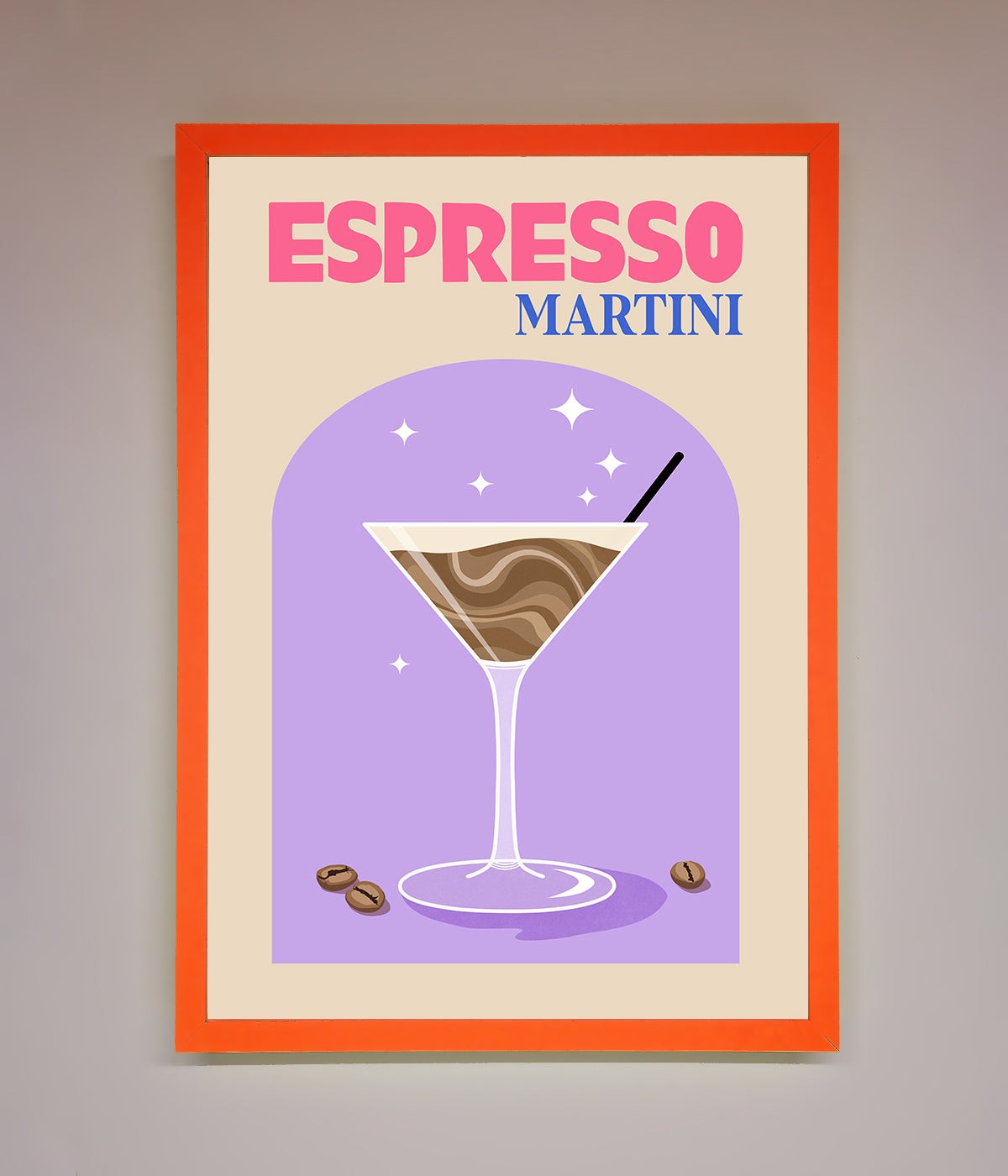 Espresso Martini Lilac Framed Print print