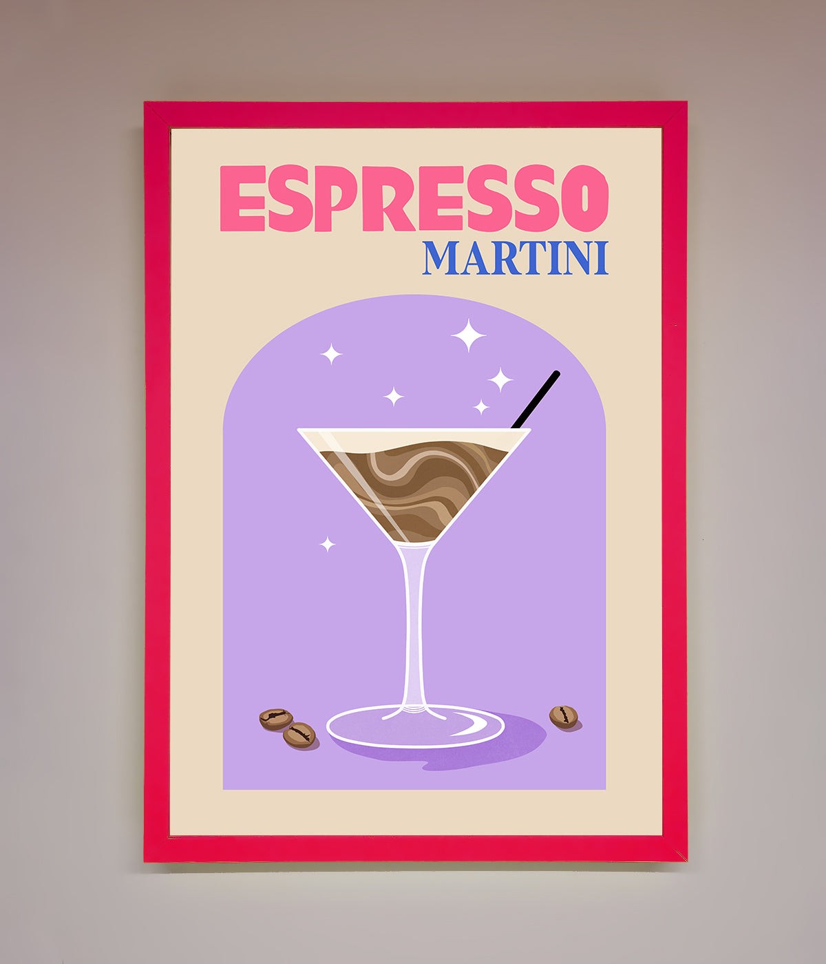 Espresso Martini Lilac Framed Print print