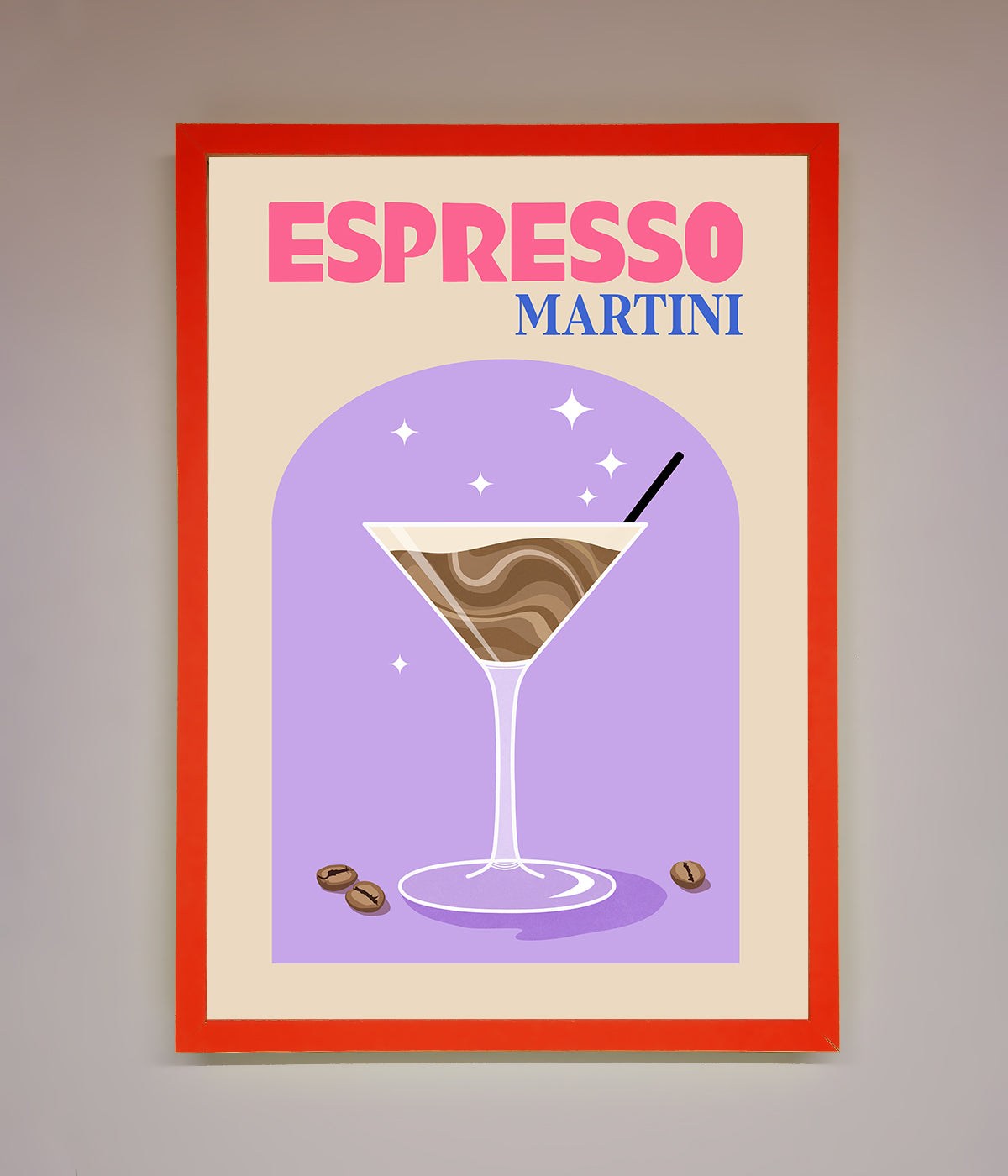 Espresso Martini Lilac Framed Print print