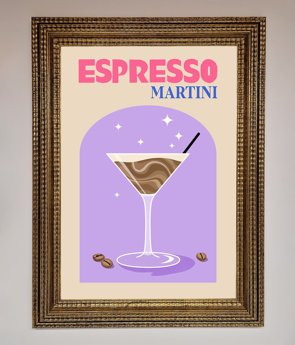 Espresso Martini Lilac Framed Print print