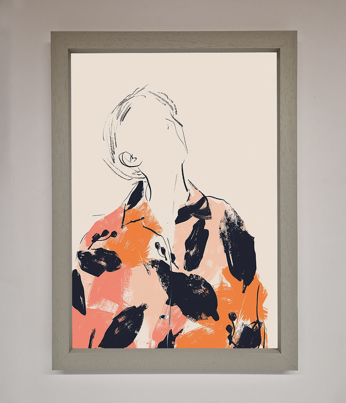 Floral Thinker Framed Wall Art print