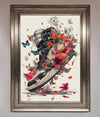 Floral Sneakers Framed Print print