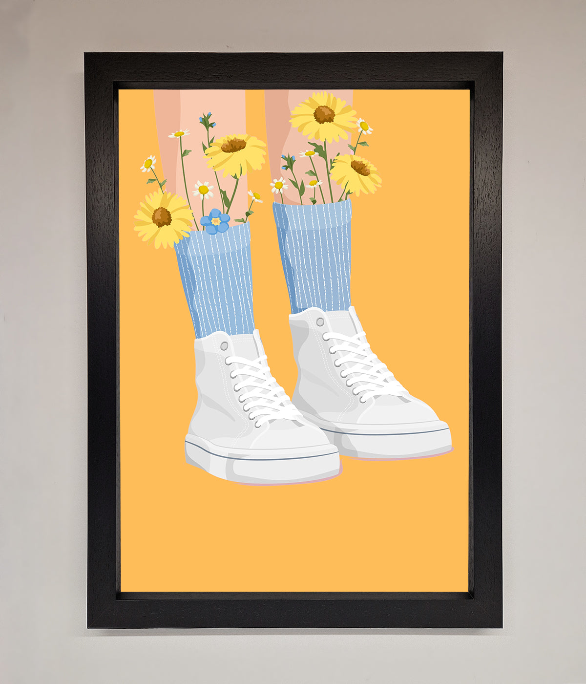 Flowers In Socks Framed Poster print