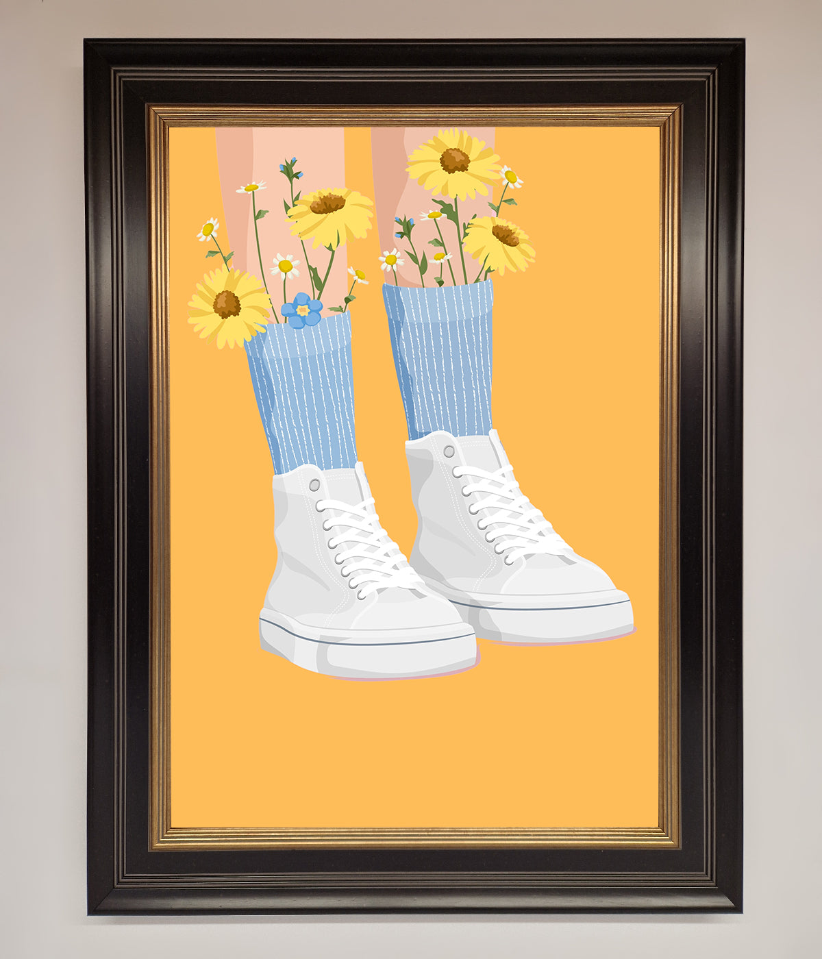 Flowers In Socks Framed Poster print