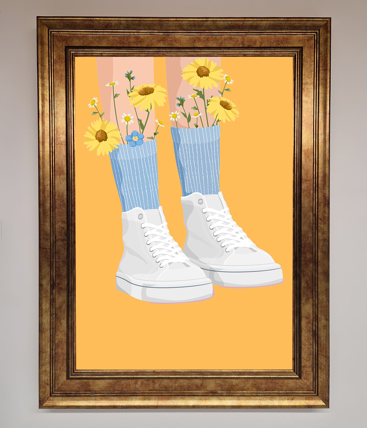 Flowers In Socks Framed Poster print