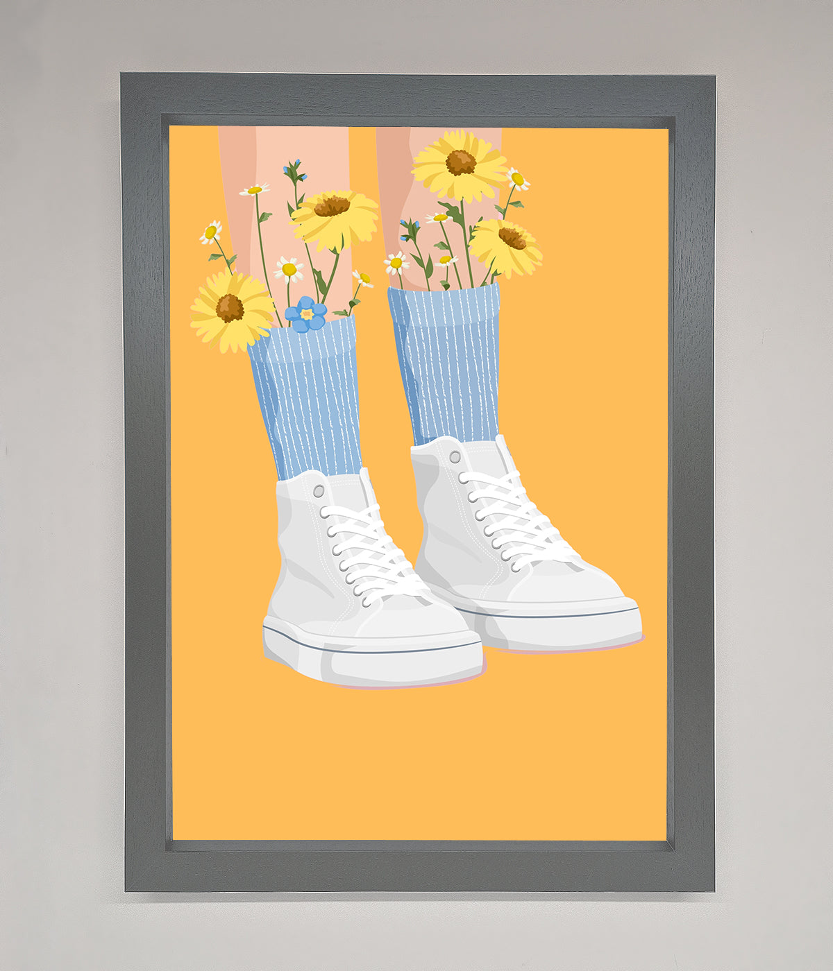 Flowers In Socks Framed Poster print