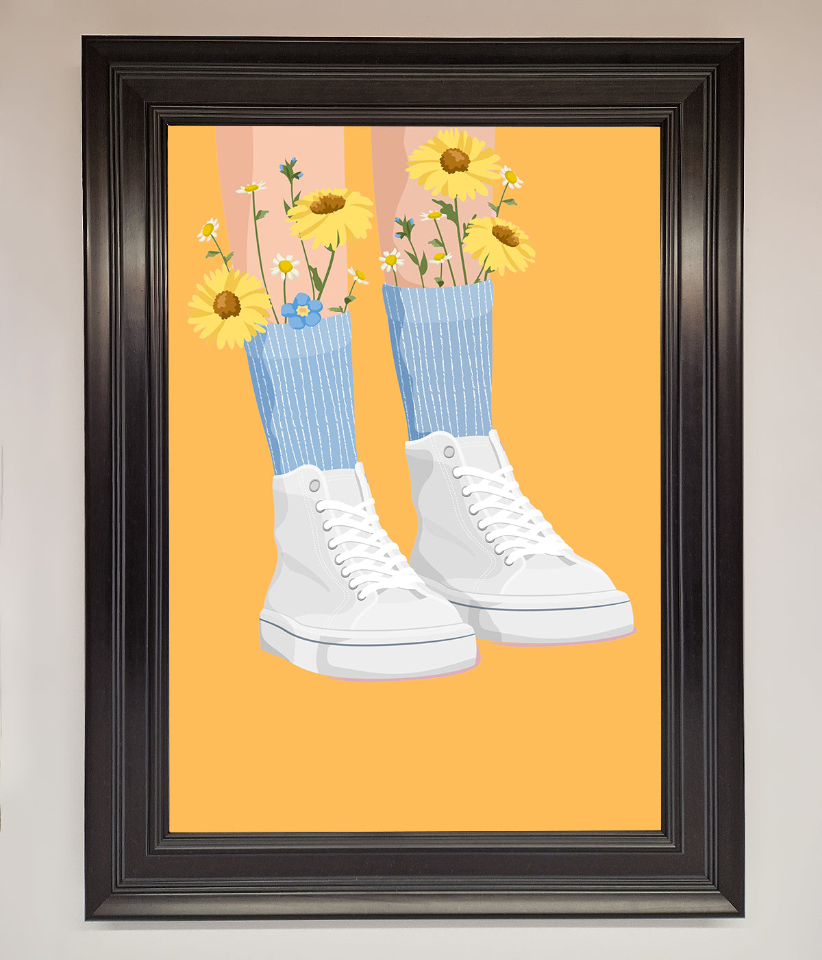 Flowers In Socks Framed Poster print