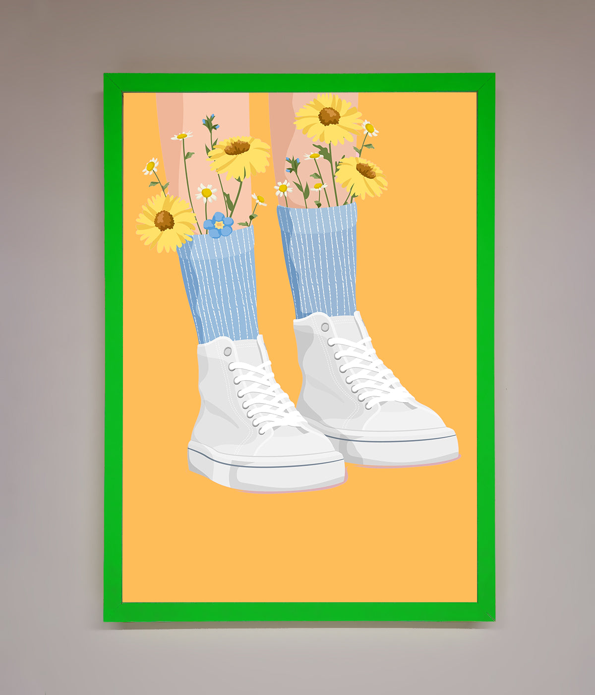 Flowers In Socks Framed Poster print