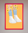 Flowers In Socks Framed Poster print