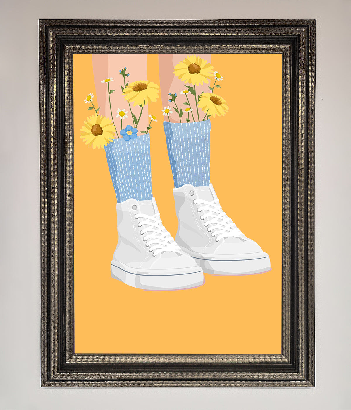 Flowers In Socks Framed Poster print