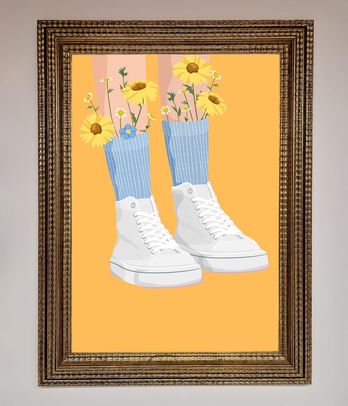 Flowers In Socks Framed Poster print