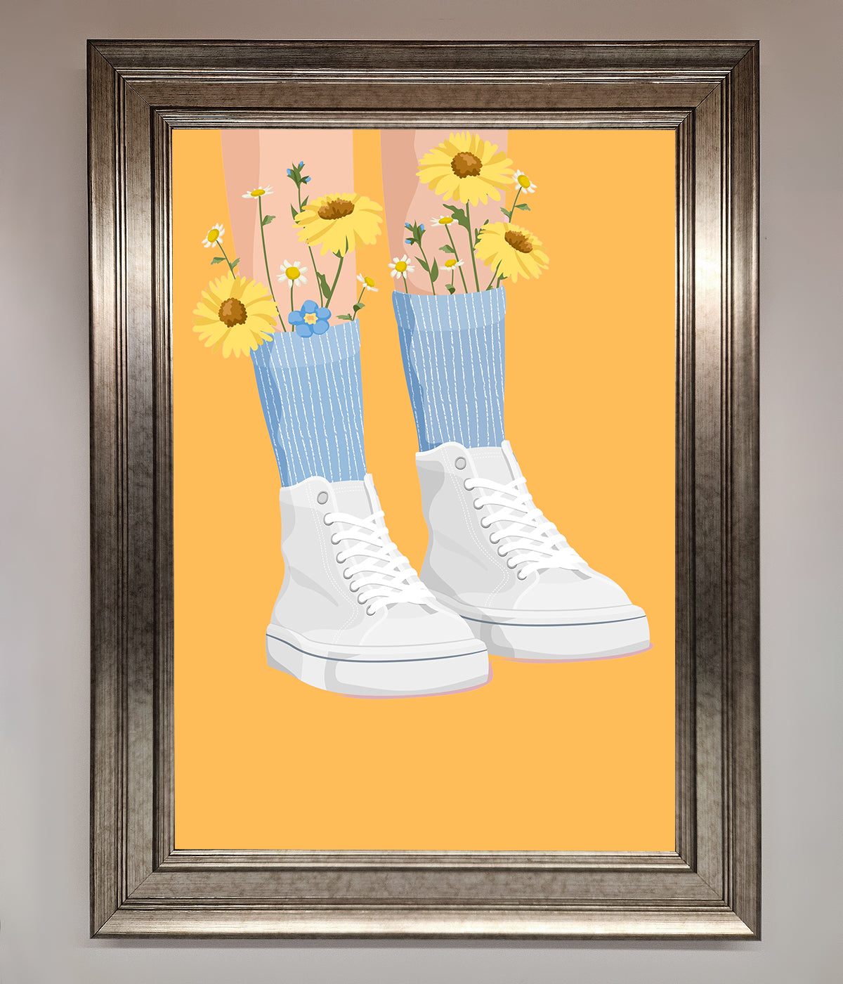 Flowers In Socks Framed Poster print