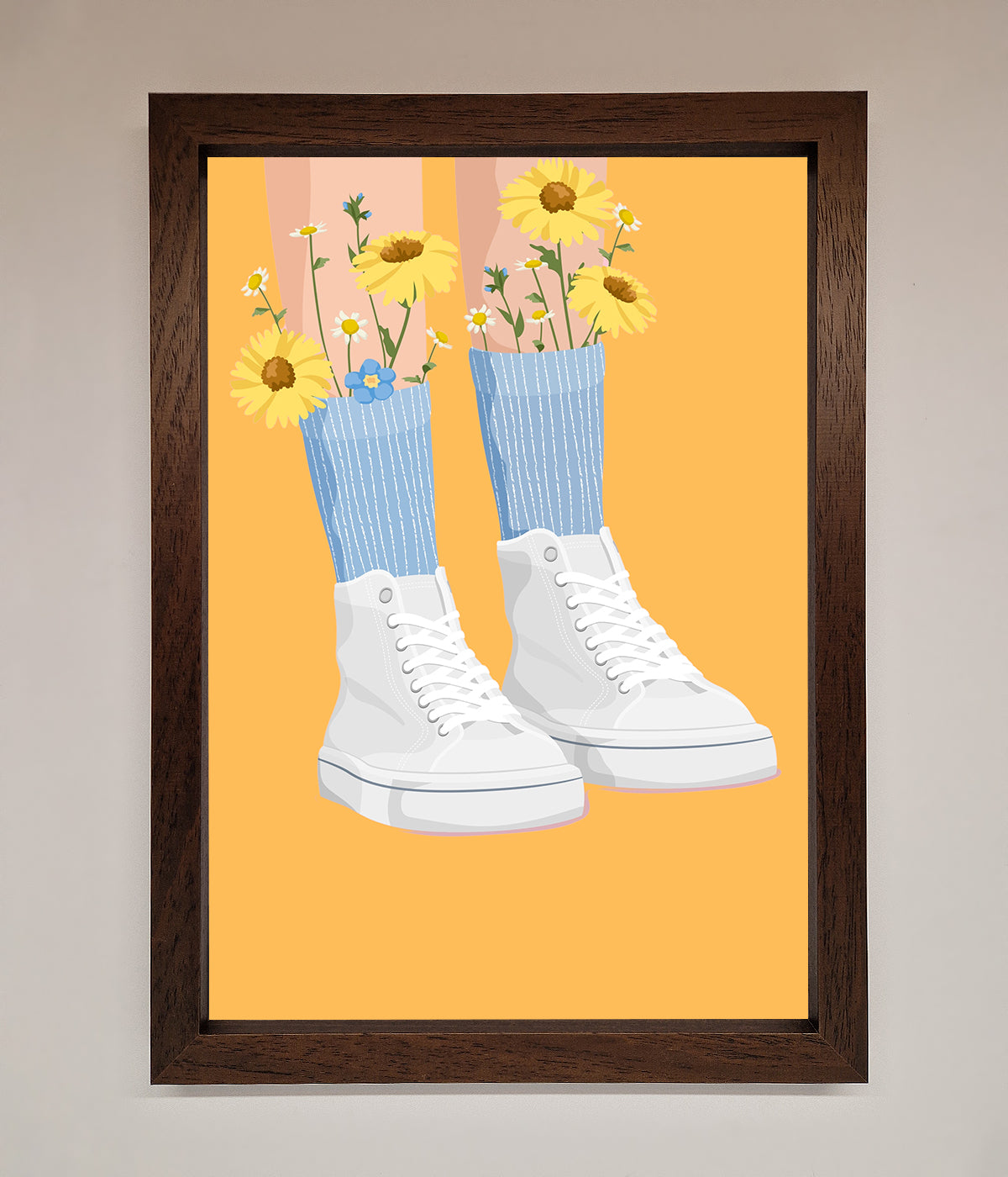 Flowers In Socks Framed Poster print