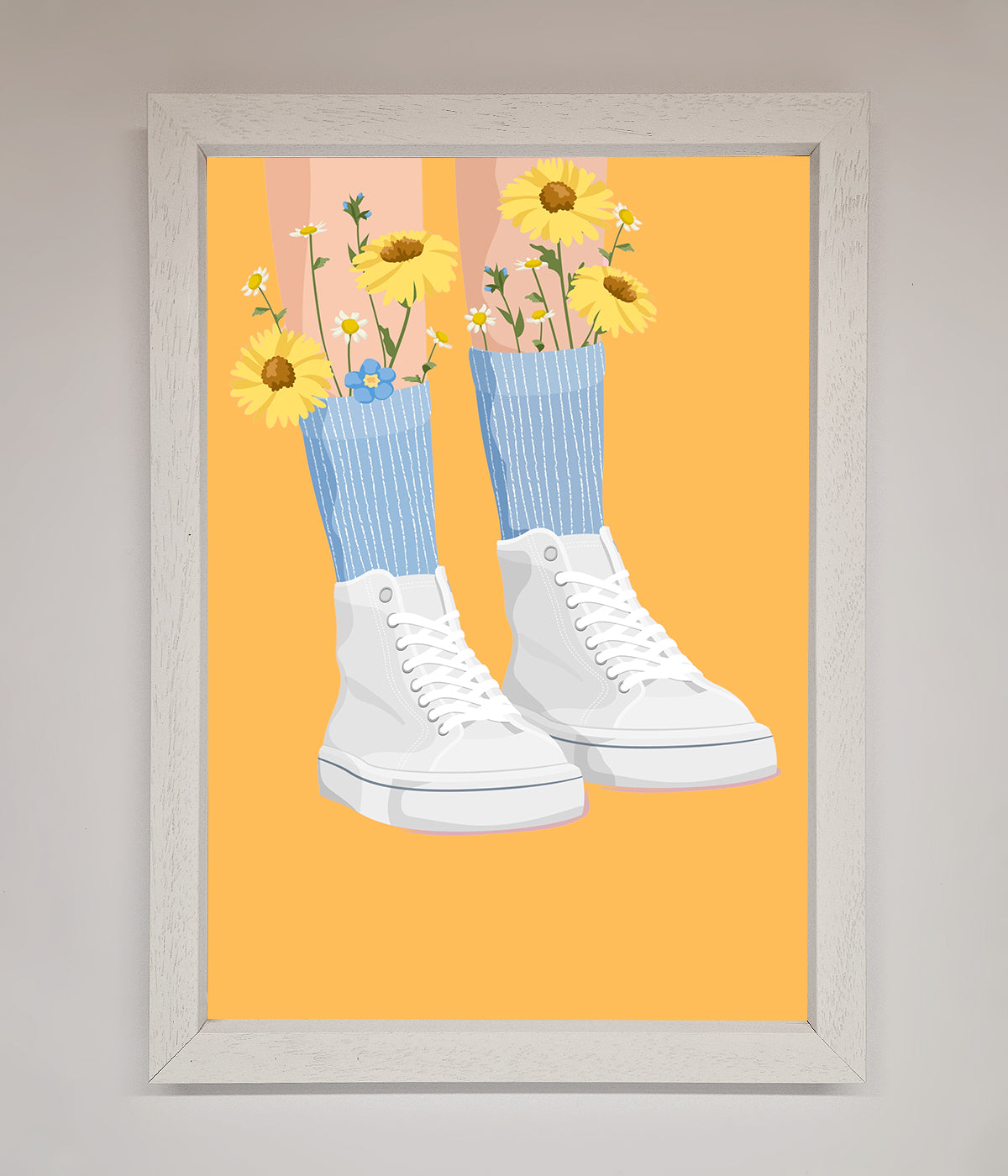 Flowers In Socks Framed Poster print