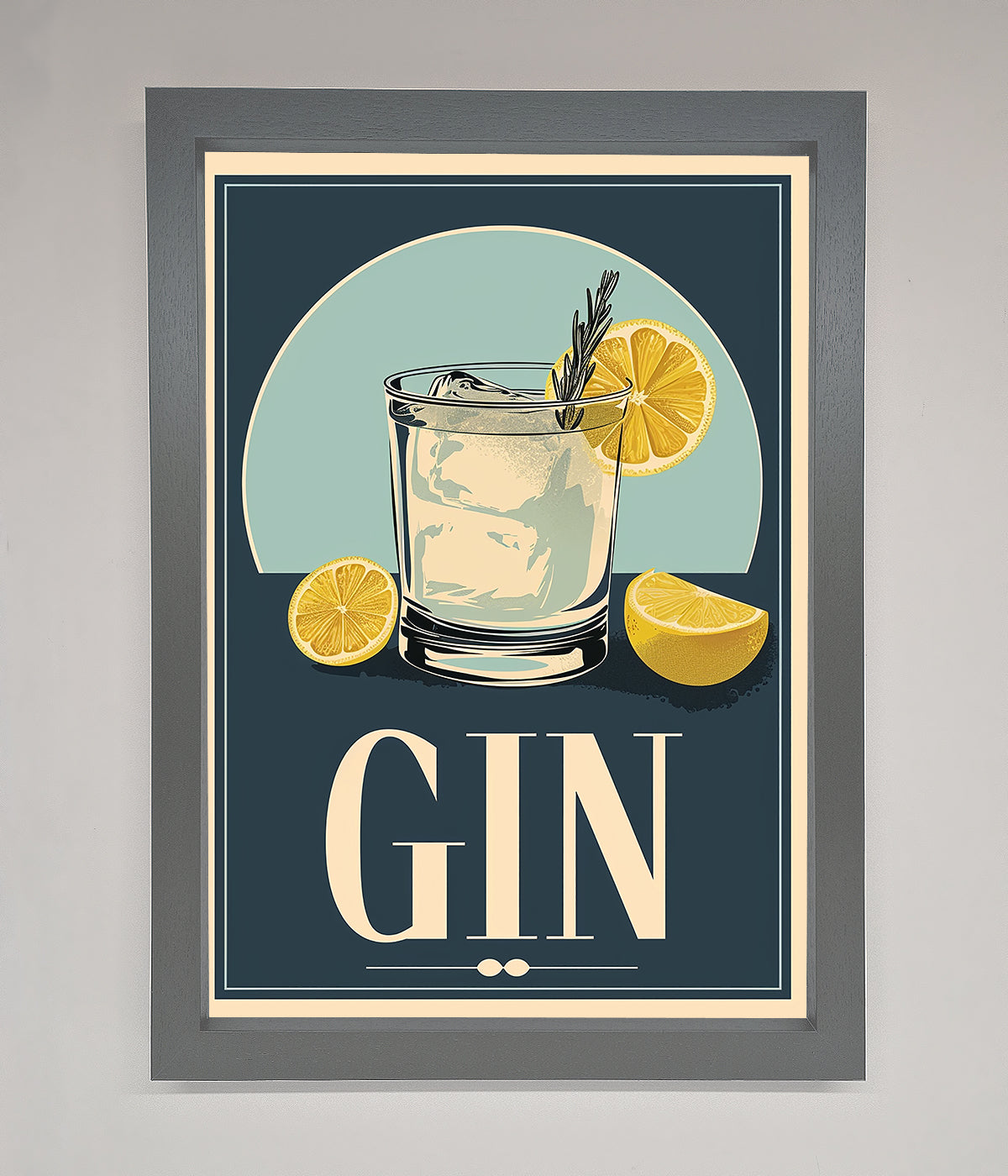 Gin Illustration Framed Poster print