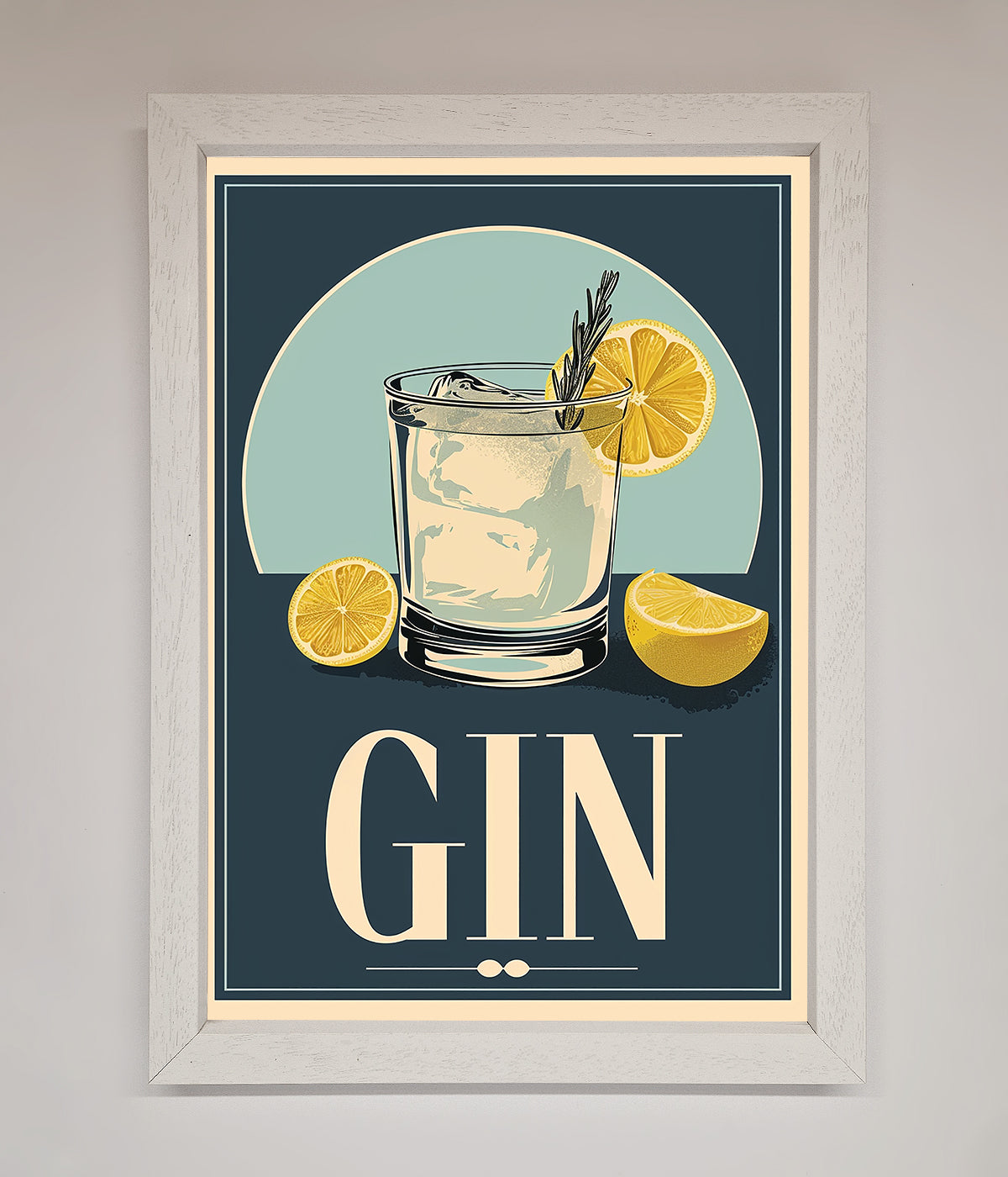 Gin Illustration Framed Poster print