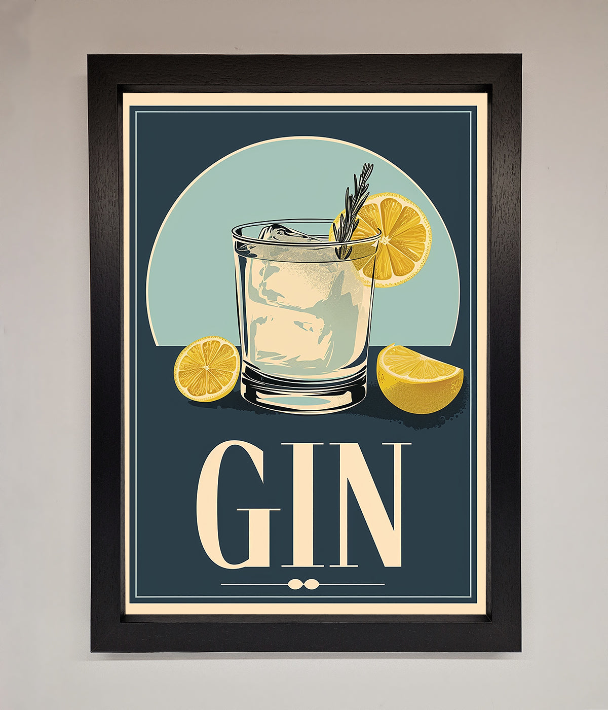 Gin Illustration Framed Poster print