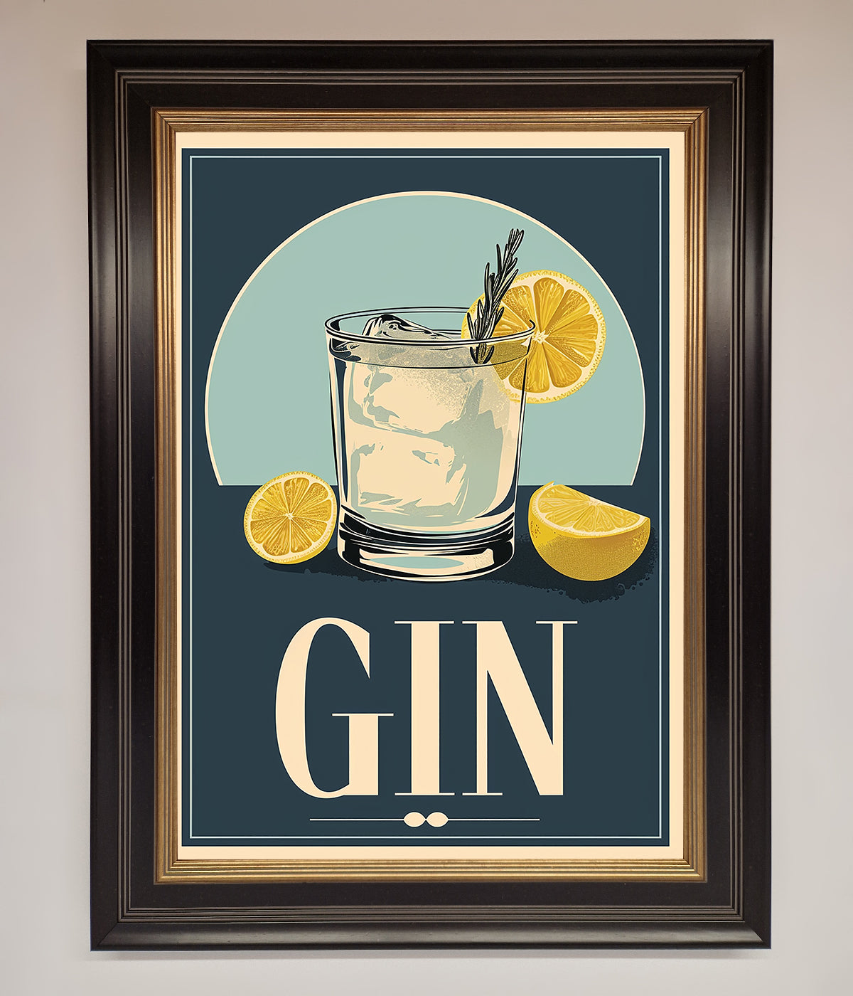 Gin Illustration Framed Poster print