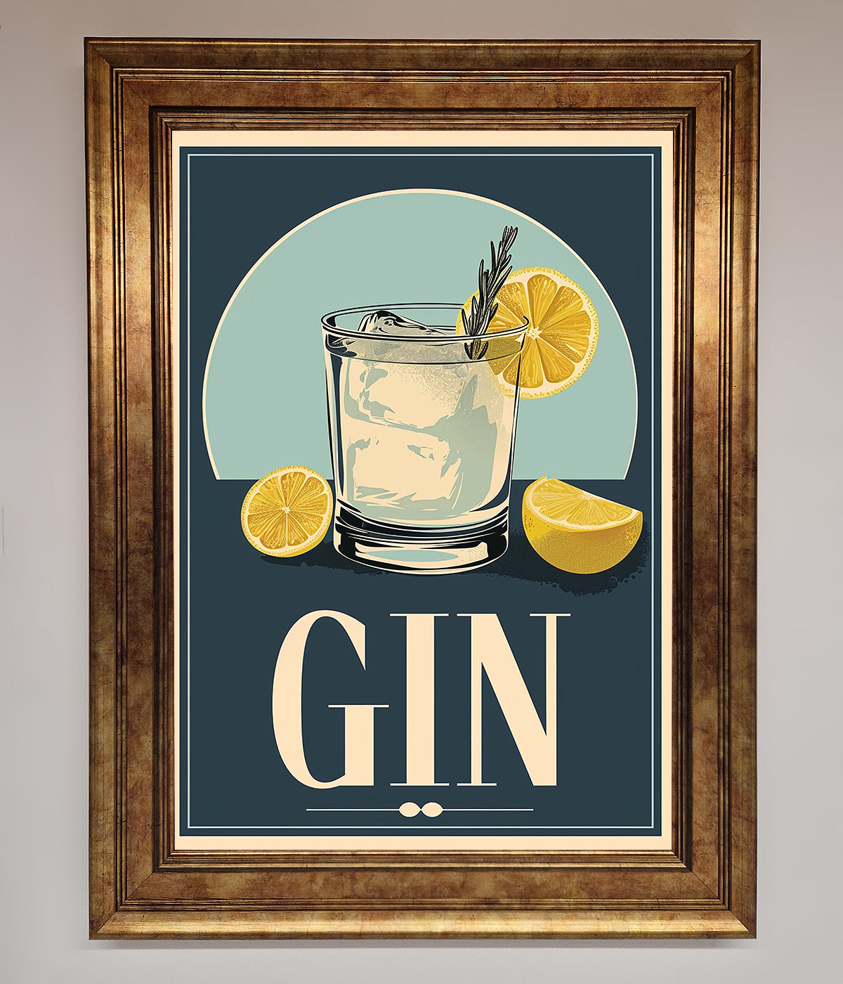 Gin Illustration Framed Poster print