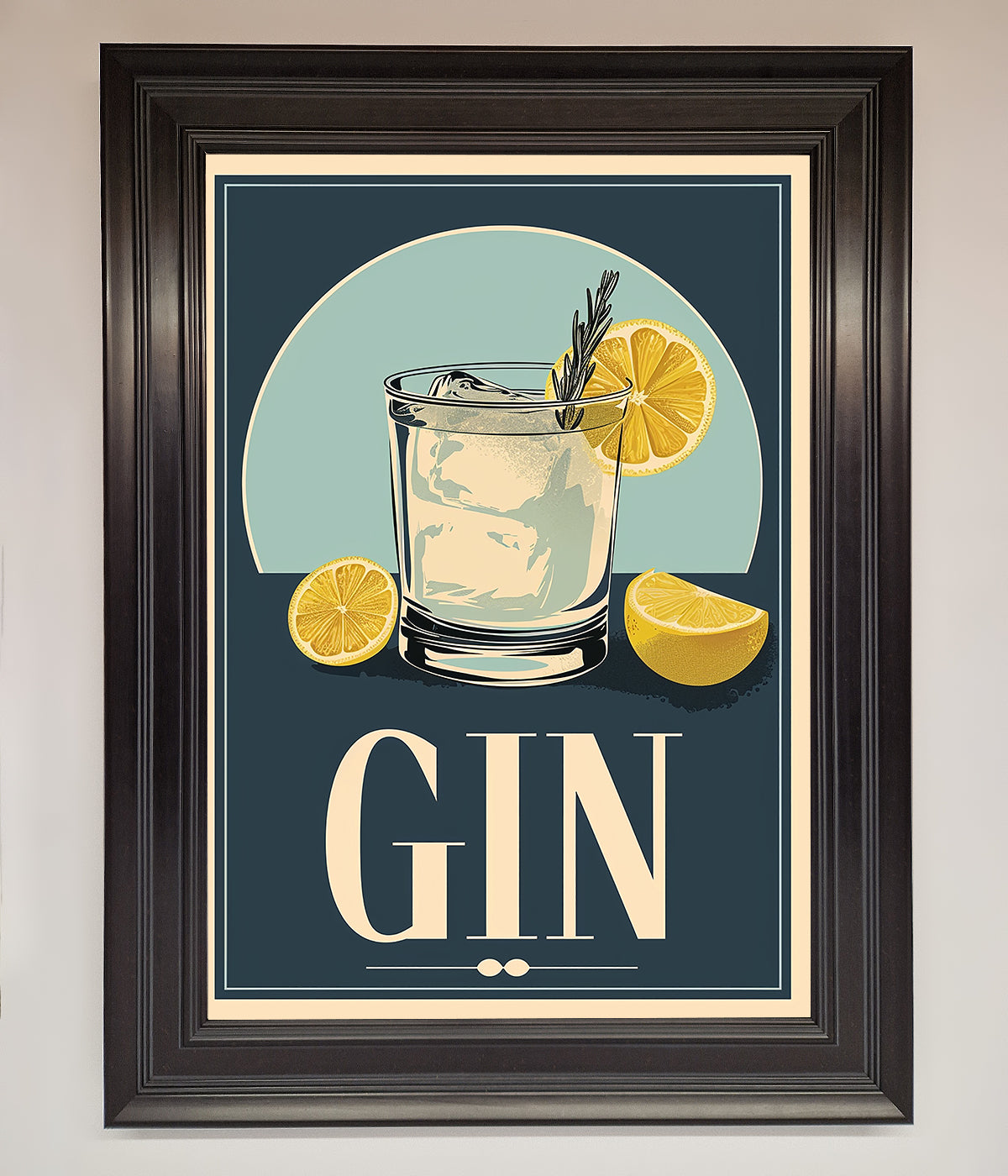 Gin Illustration Framed Poster print