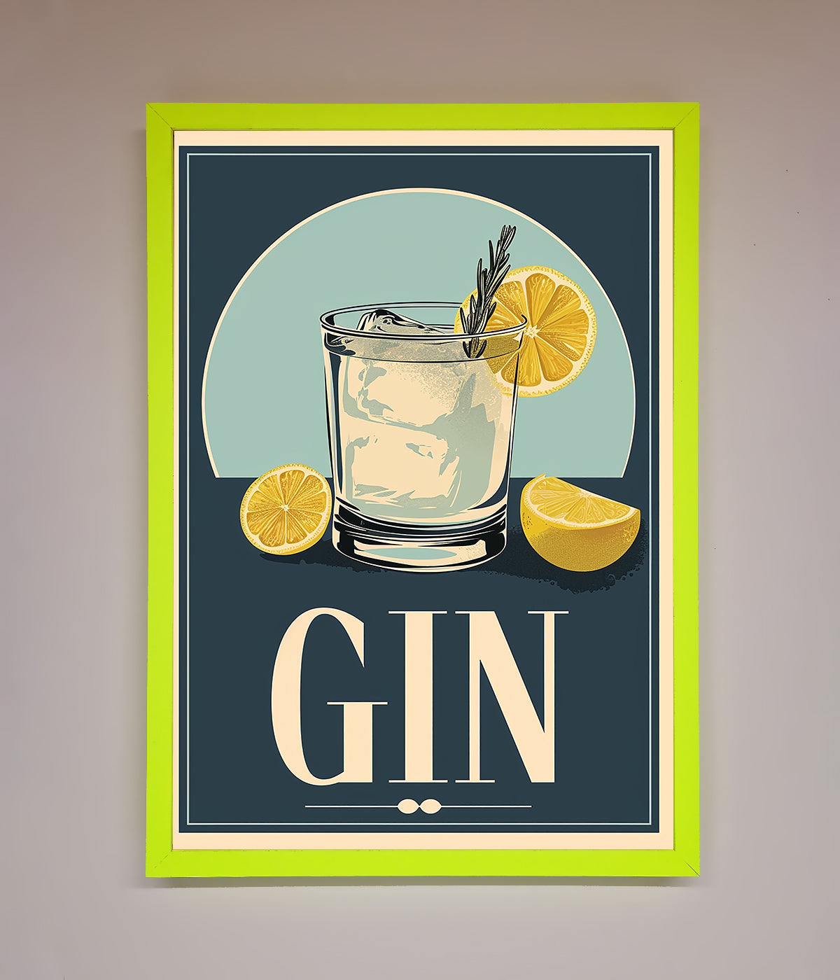 Gin Illustration Framed Poster print