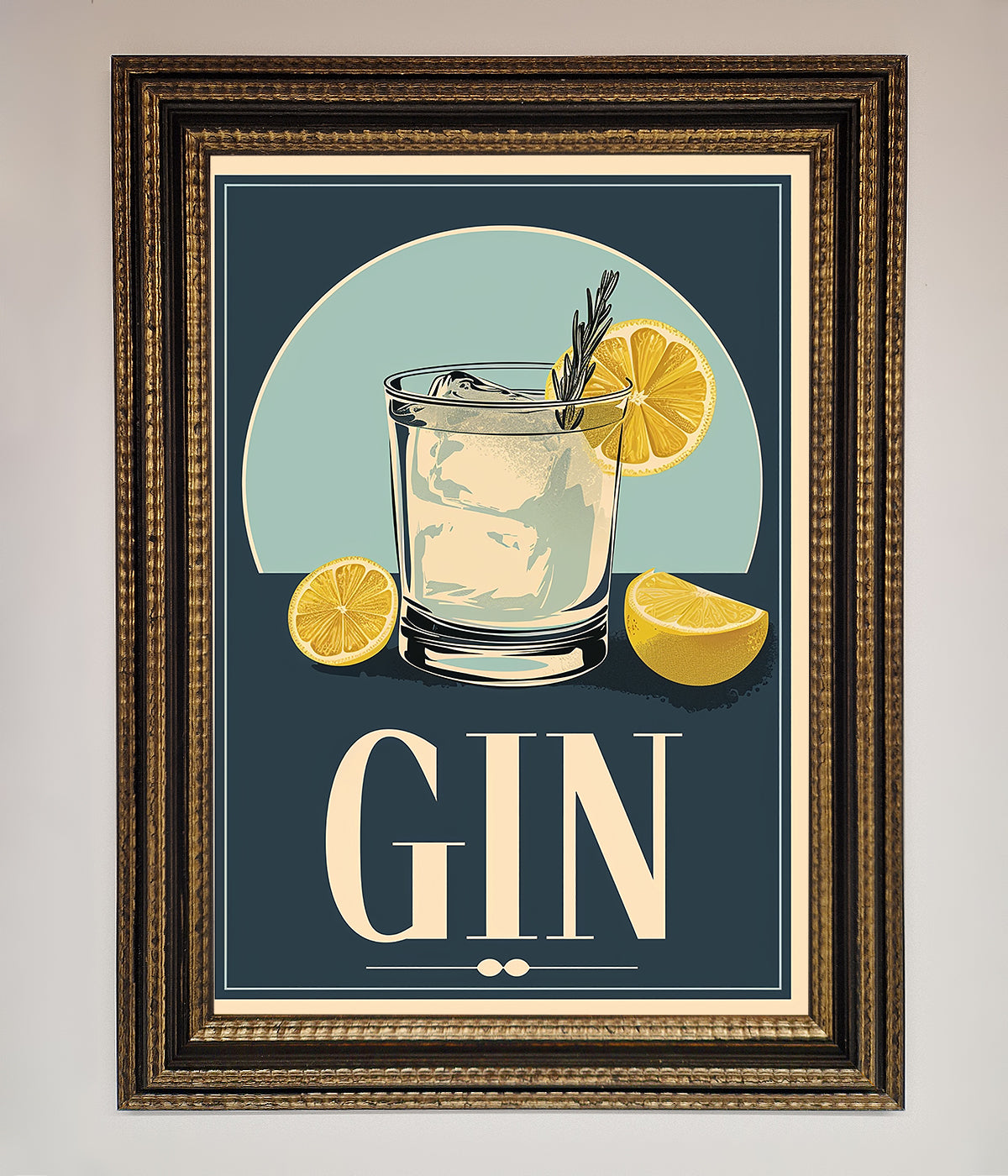 Gin Illustration Framed Poster print