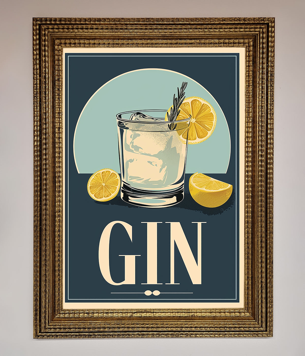 Gin Illustration Framed Poster print