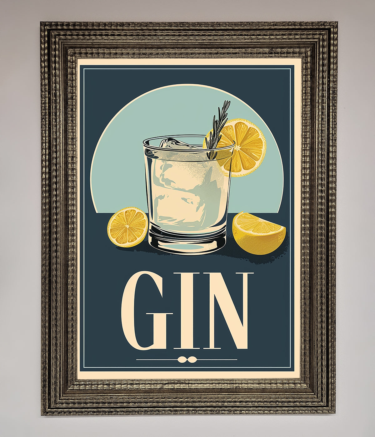 Gin Illustration Framed Poster print