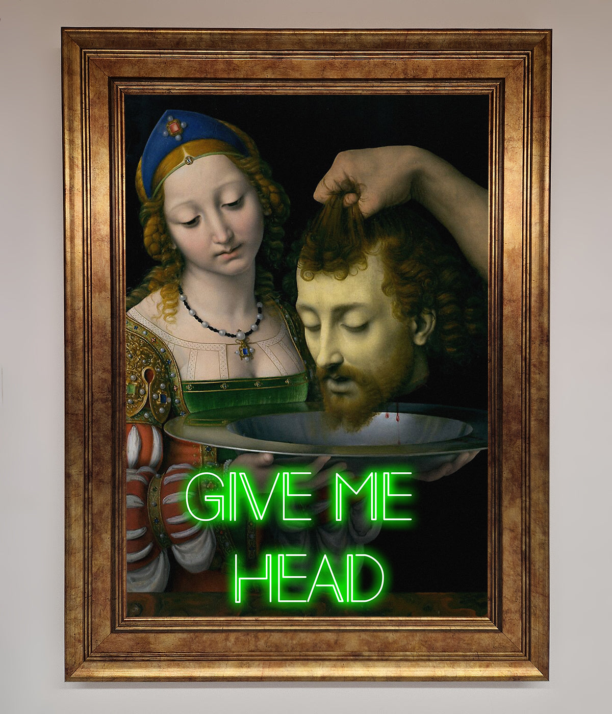 Give Me Head Renaissance Framed Poster print