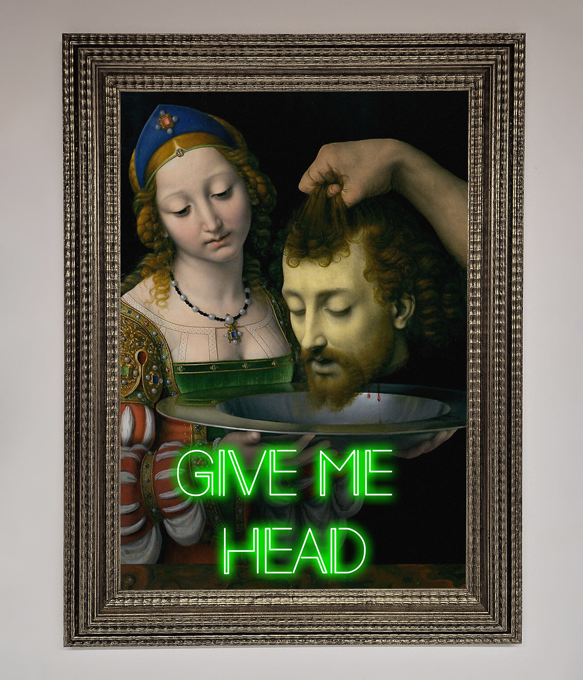 Give Me Head Renaissance Framed Poster print