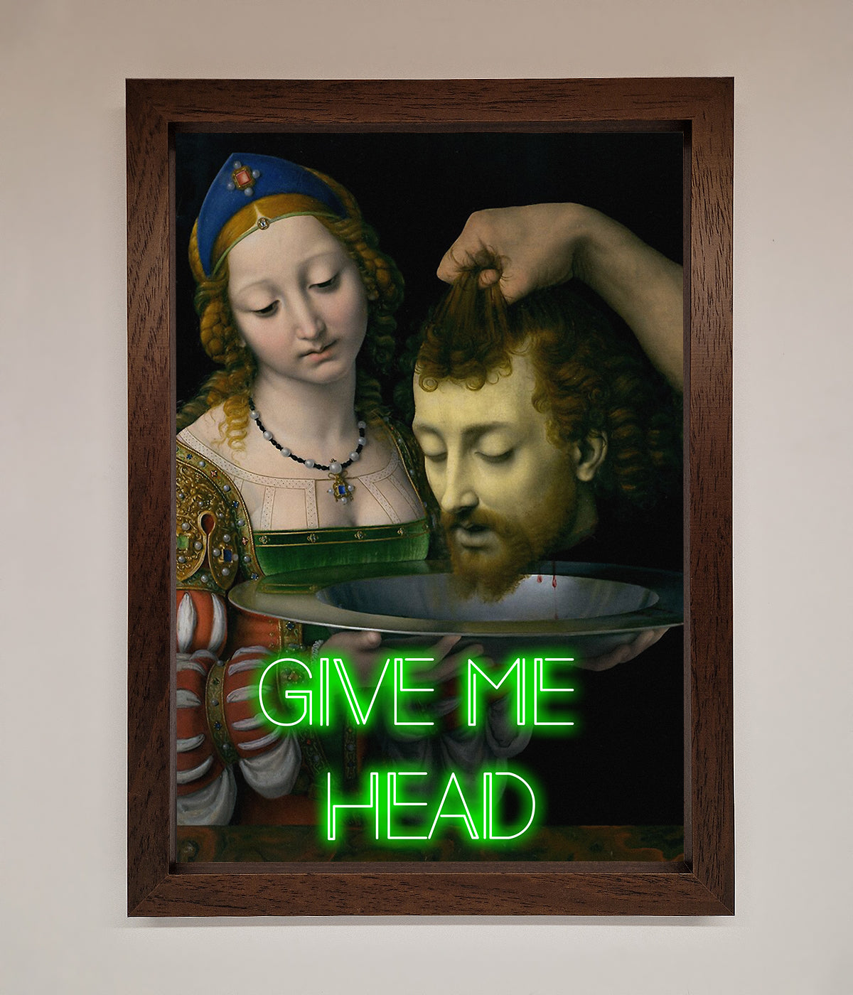 Give Me Head Renaissance Framed Poster print