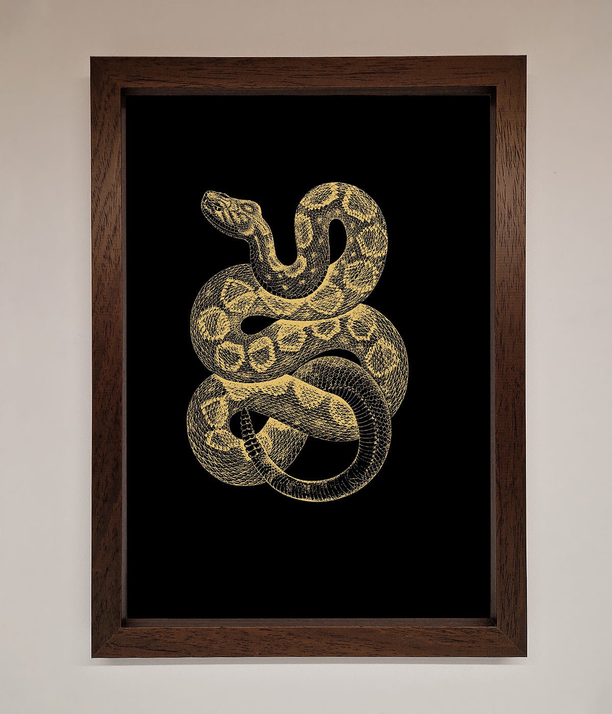 Golden Serpent Framed Wall Art print