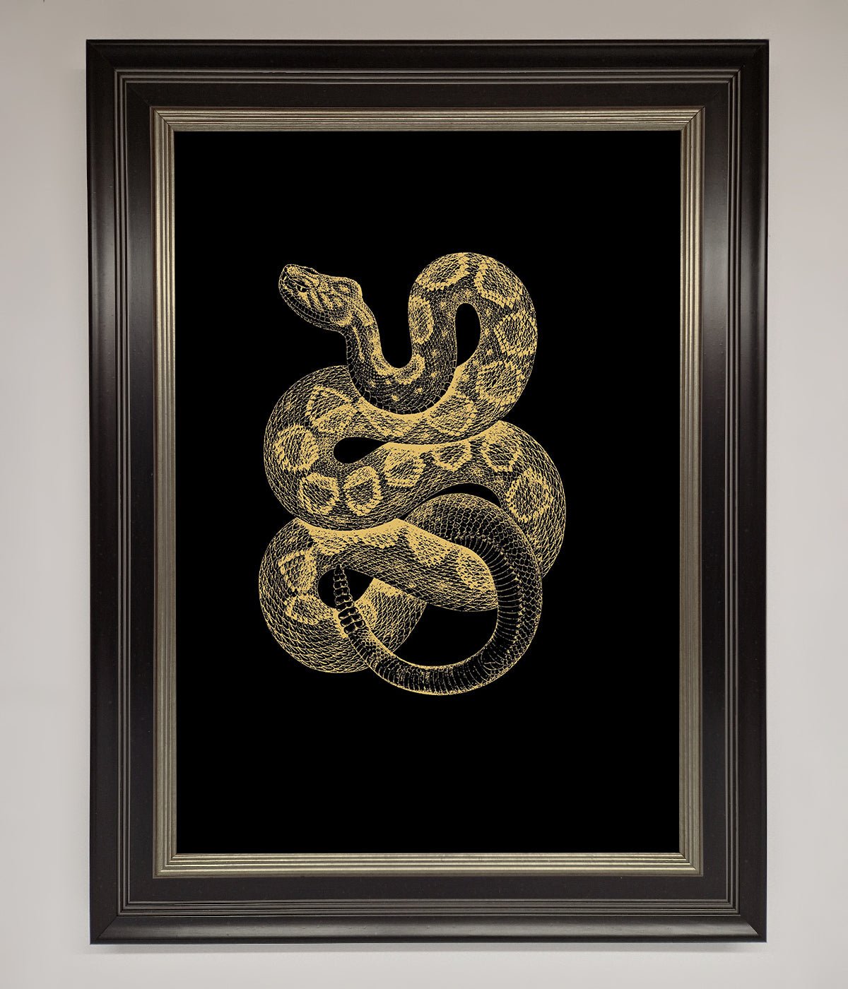 Golden Serpent Framed Wall Art print