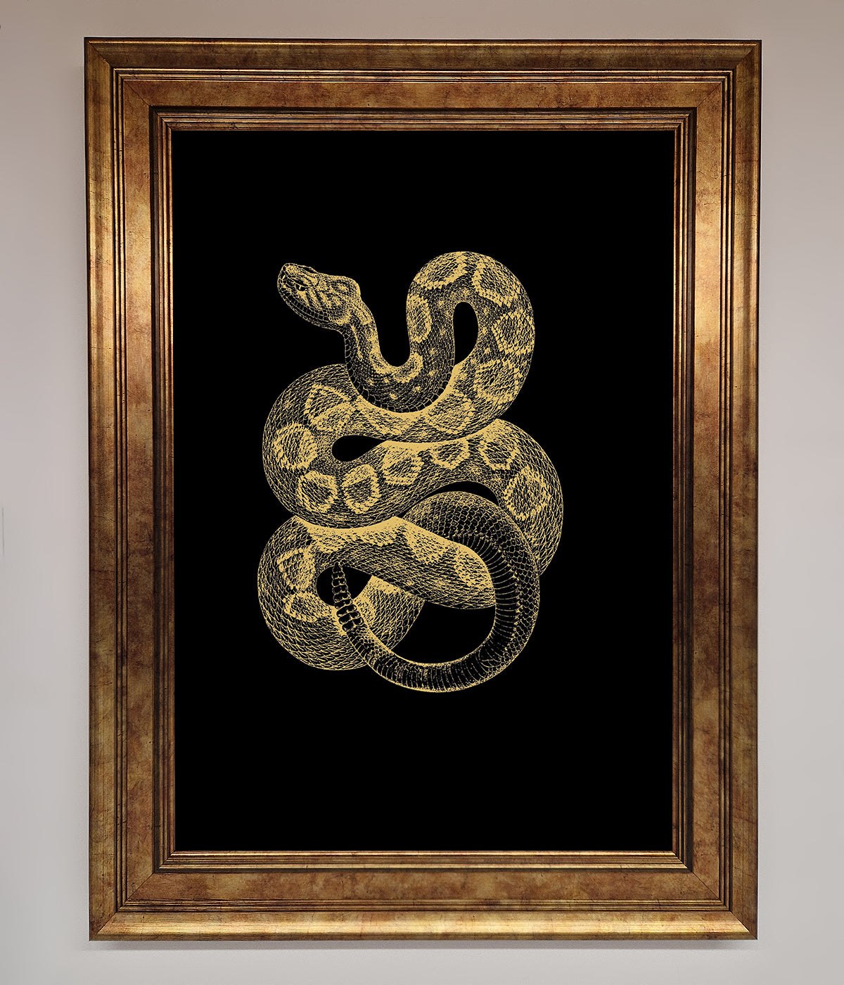 Golden Serpent Framed Wall Art print