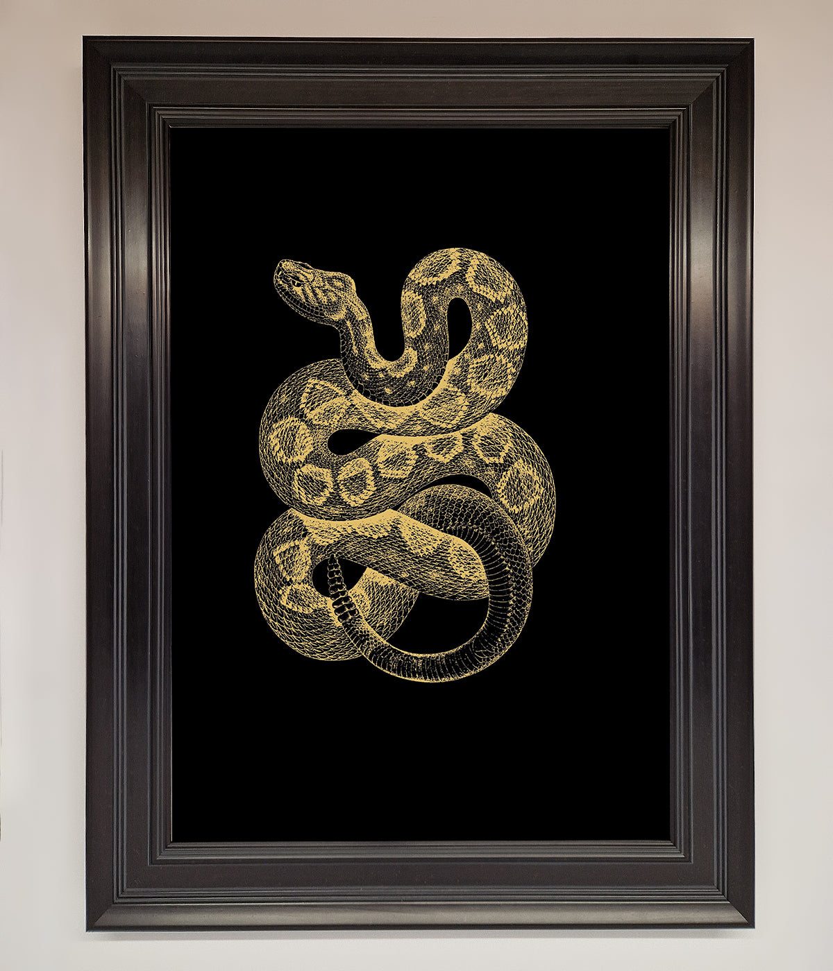 Golden Serpent Framed Wall Art print