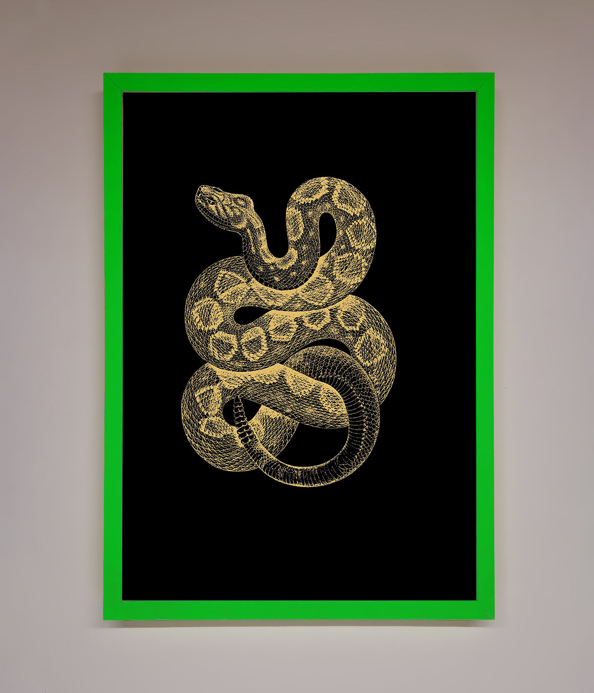 Golden Serpent Framed Wall Art print