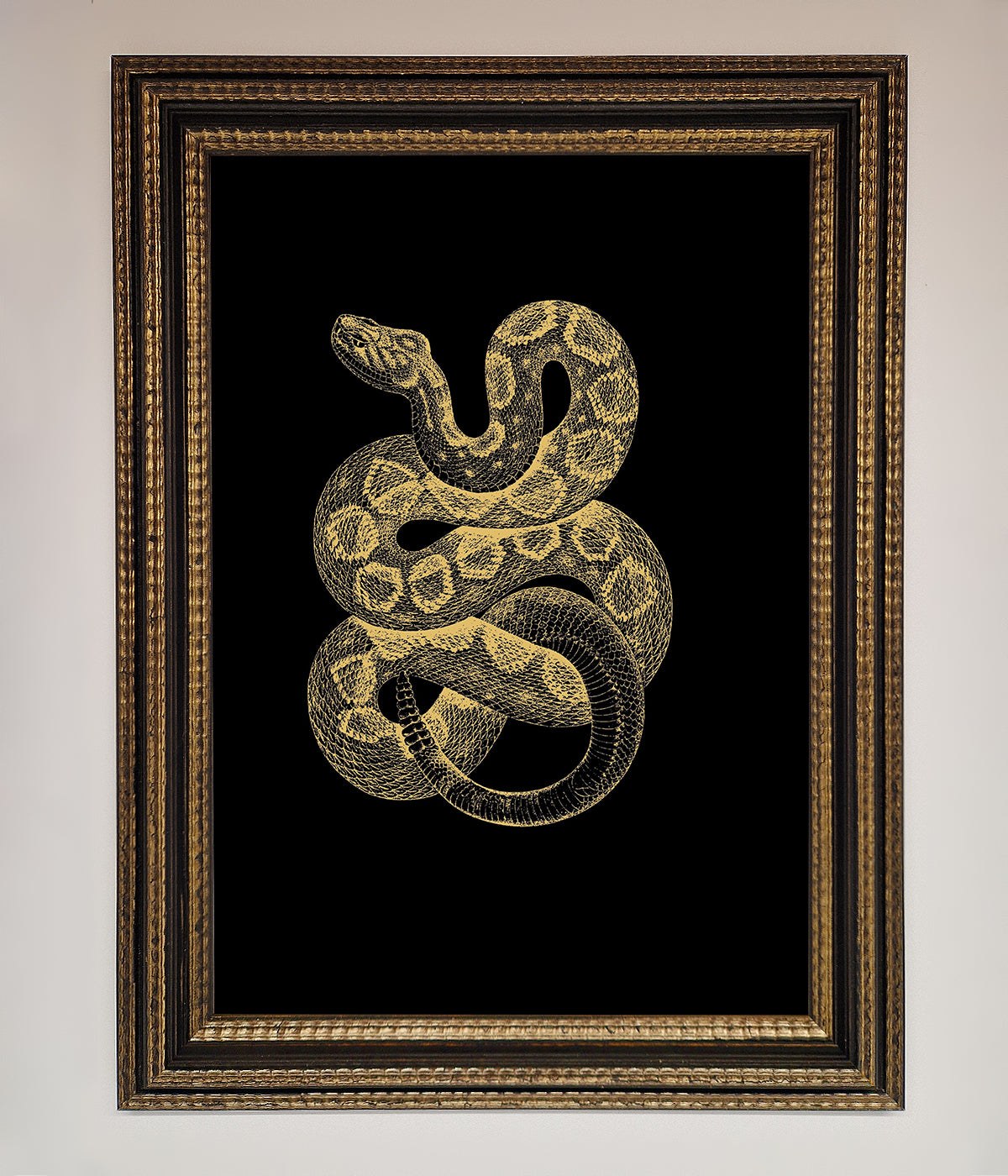 Golden Serpent Framed Wall Art print