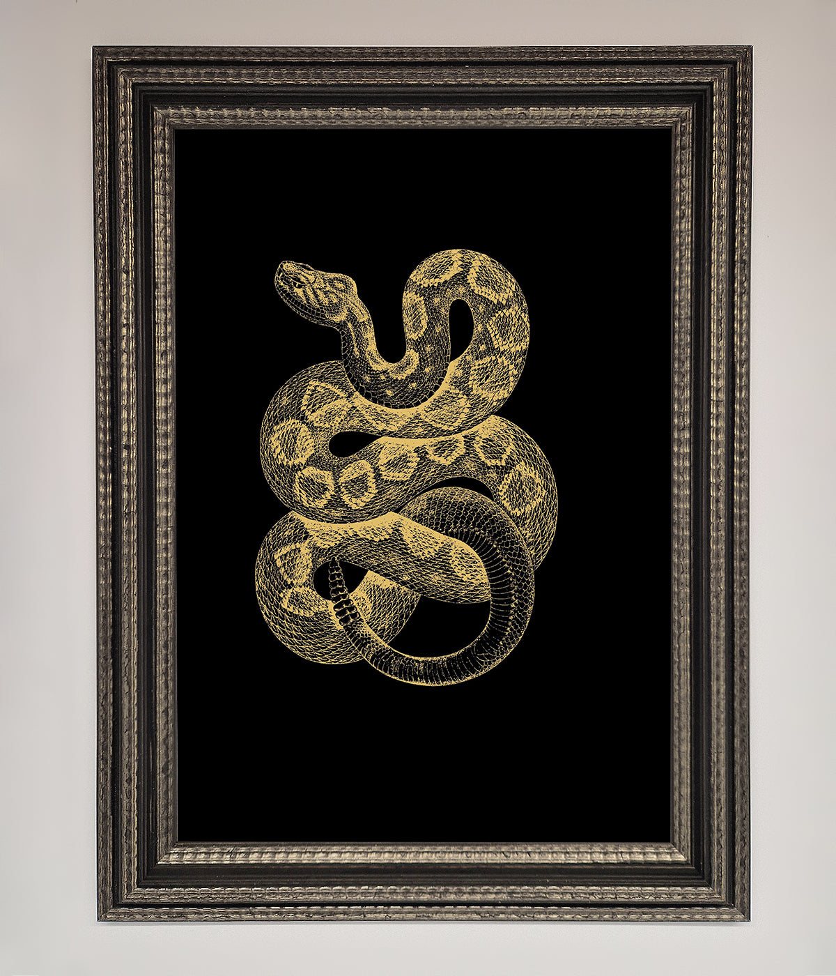 Golden Serpent Framed Wall Art print