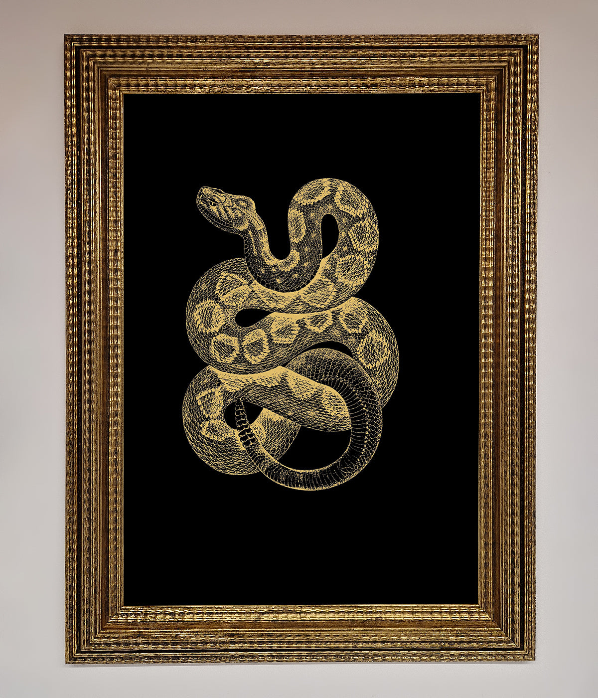 Golden Serpent Framed Wall Art print