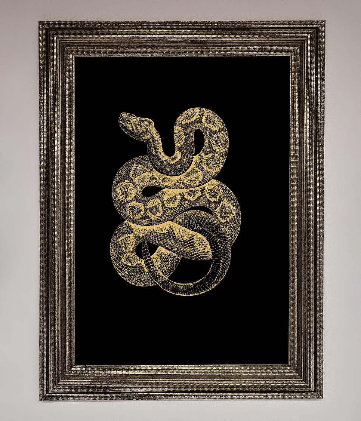 Golden Serpent Framed Wall Art print